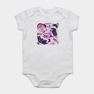 Garbage Animals Eating Junk Food Pattern Baby Bodysuit